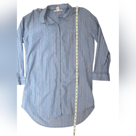 Victoria's Secret Blue And Pink Striped Pajama Shirt Size Large - Picture 7 of 7